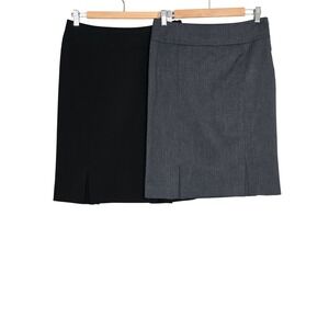 Mexx Women's Lot of 2 Tailored Pencil Skirts Black Charcoal Grey 6